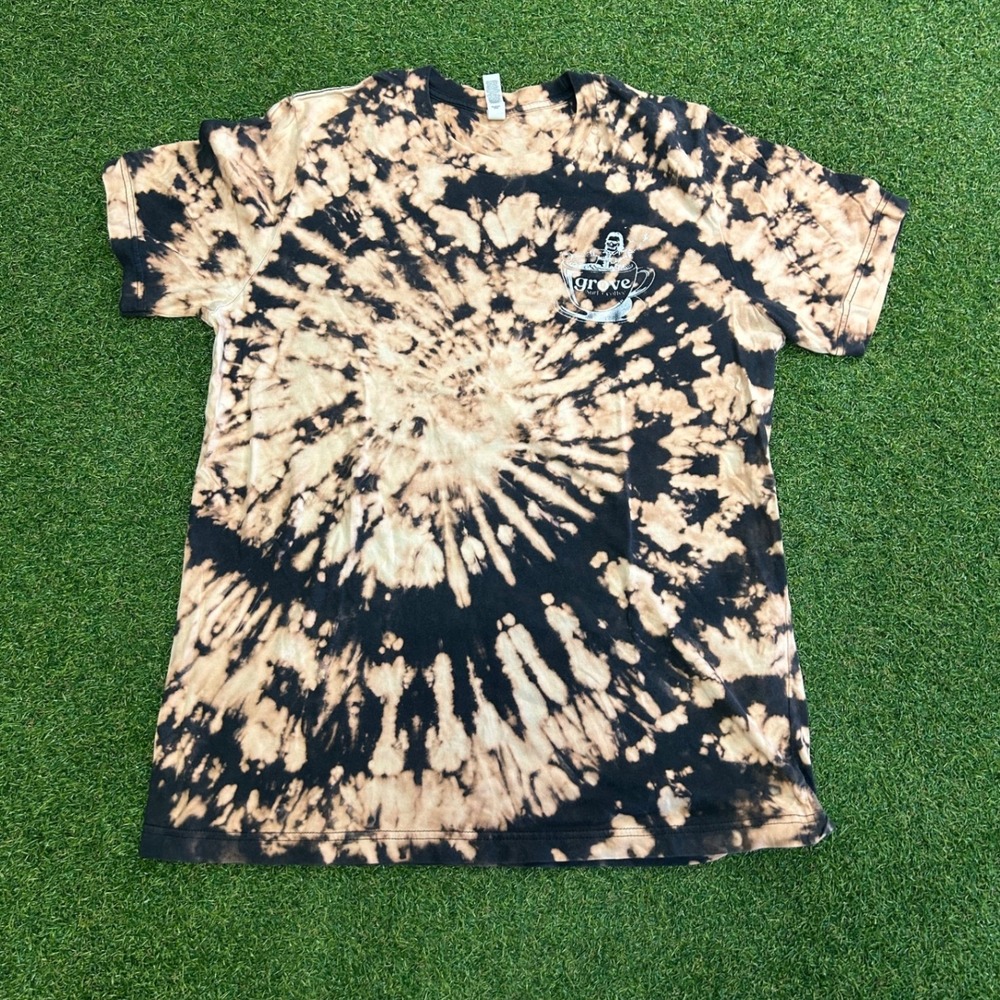 Grove Surf Coffee St Pete Beach Morning Grind Bleach Tie Dye Shirt Mens L